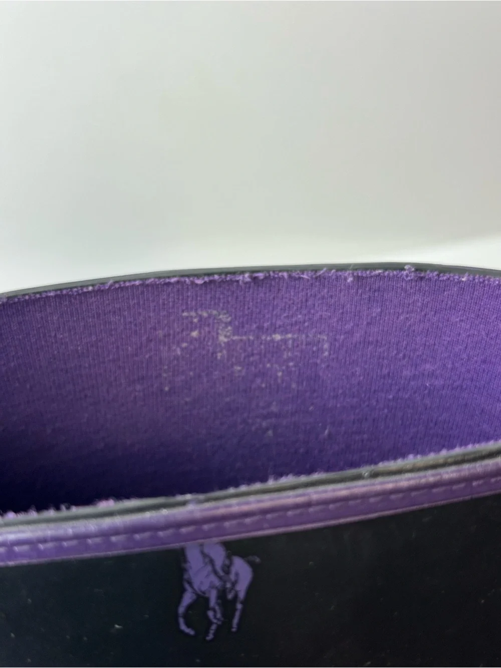 Ralph Lauren Black And Purple Pony Rubber Rain Boots